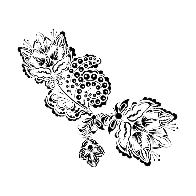 Hand drawn isolated vector illustration elegant outline roses in vintage style