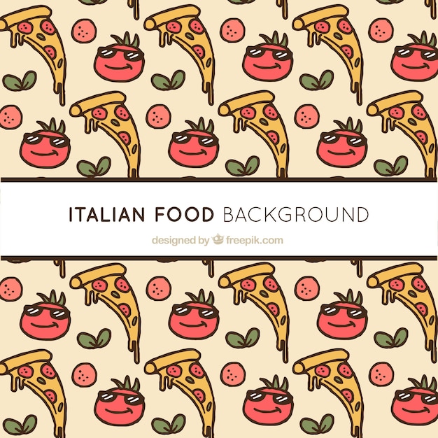 Hand drawn italian food background