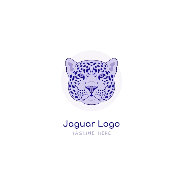 Vector hand drawn jaguar logo design