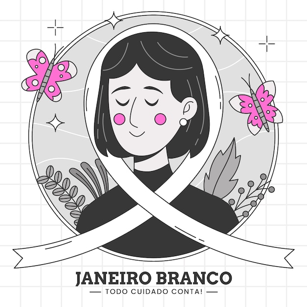 hand drawn janeiro branco illustration