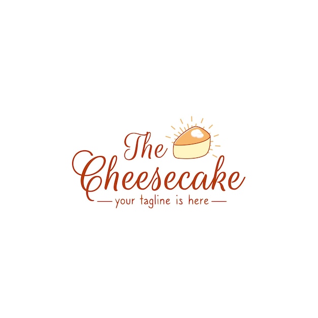 Hand drawn japanese cheese cake logo