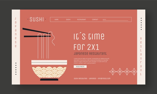 Hand drawn japanese restaurant landing page