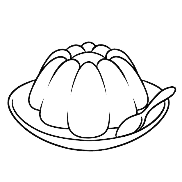 Hand drawn jelly coloring book illustration