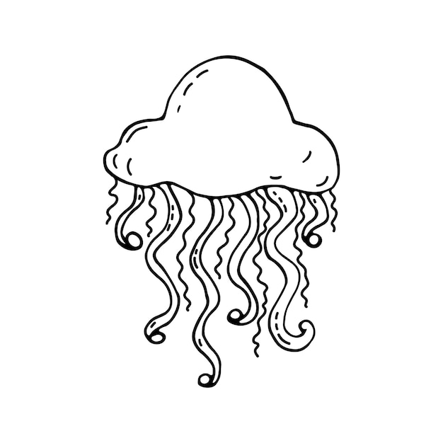 Vector hand drawn jellyfish illustration