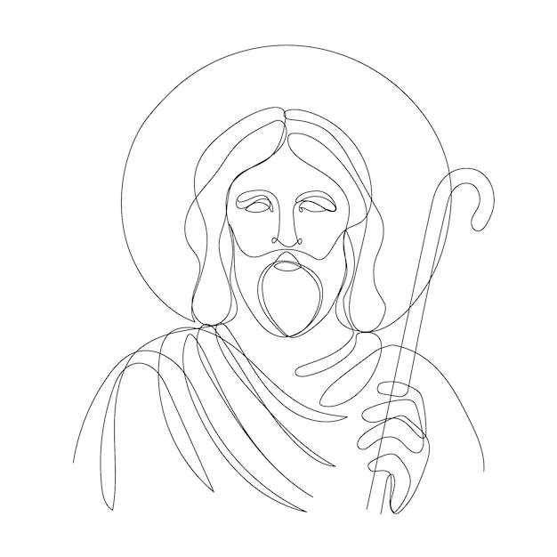 Vector hand drawn jesus drawing illustration