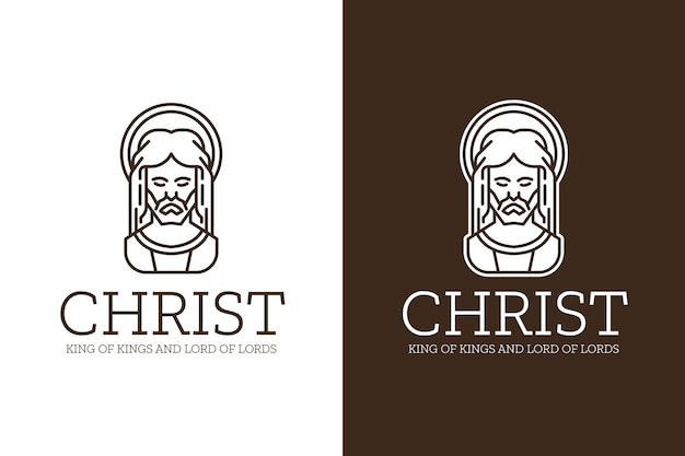 Hand drawn jesus logo template