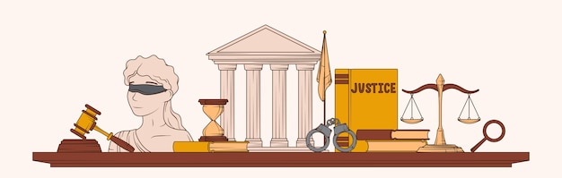 Vector hand drawn judge composition background