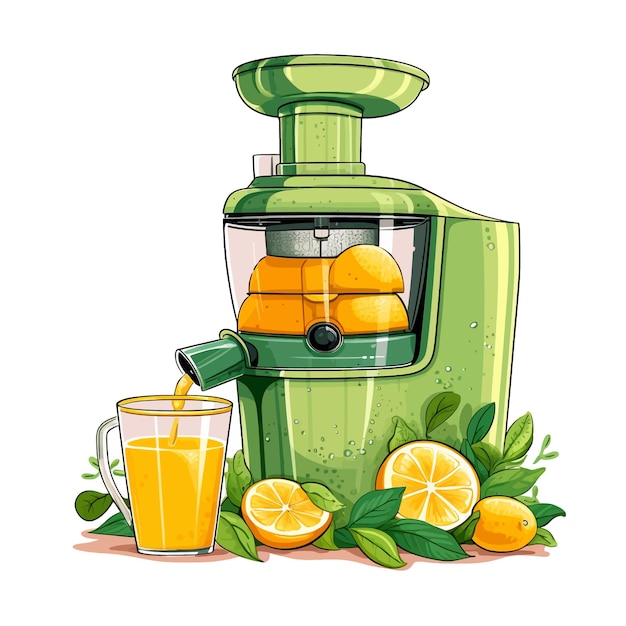 Vettore disegno a mano juicer cartone animato vettoriale illustrazione clipart sfondo bianco