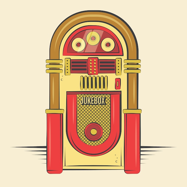 Vector hand drawn jukebox illustration