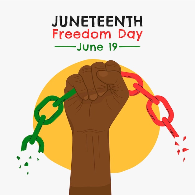 Vector hand drawn juneteenth celebration illustration