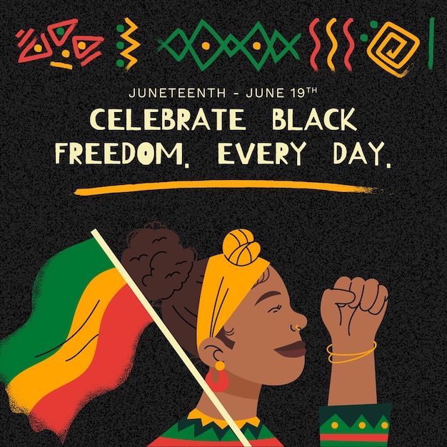 hand drawn juneteenth illustration