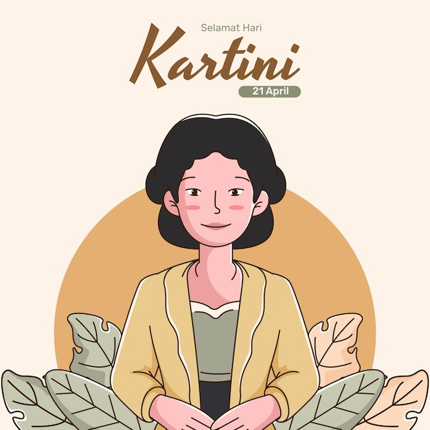 hand drawn kartini day illustration