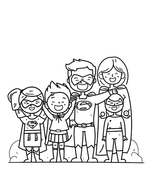 Vector hand drawn kawaii coloring book illustration for kids black and white illustration