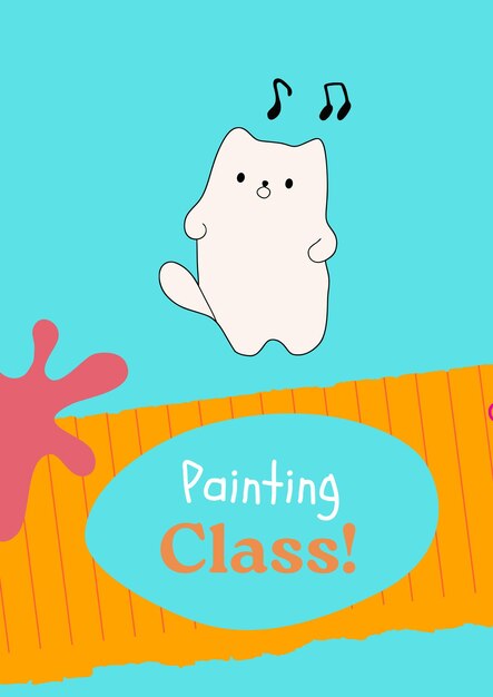 Hand drawn kawaii coloring book illustration for kids painting class kawaii animal