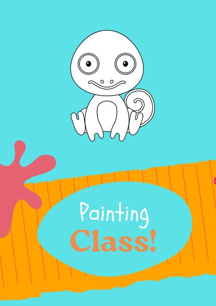 Hand drawn kawaii coloring book illustration for kids painting class kawaii animal