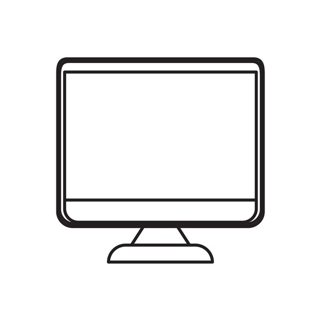 VECTOR ILLUSTRATION OF A COMPUTER MONITOR ISOLATED ON A WHITE BACKGROUND  DOODLE DRAWING BY HAND 10405200 Vector Art at Vecteezy