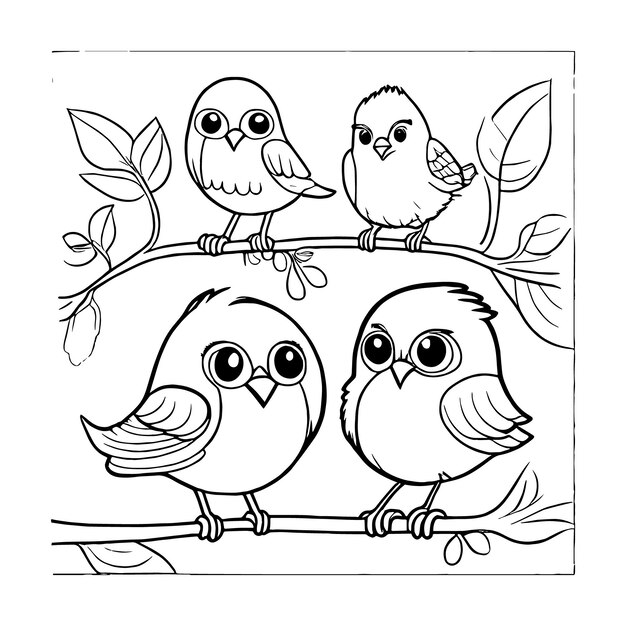 hand drawn kawaii coloring book illustration