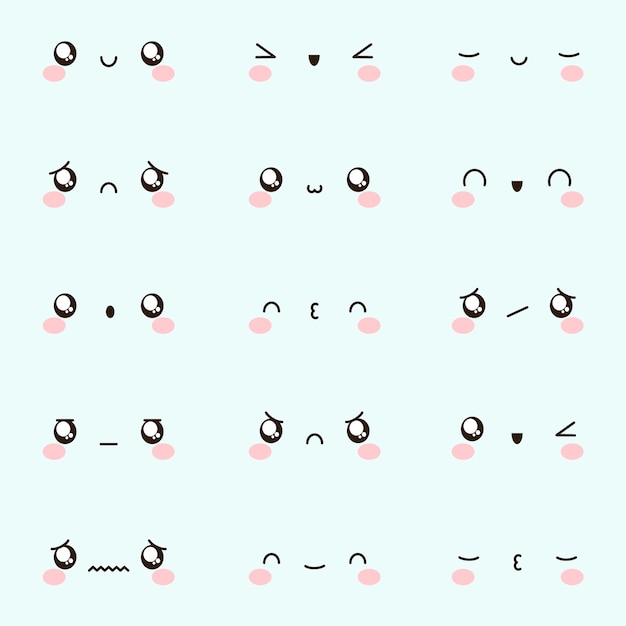 손으로 그린 귀여운 얼굴 컬렉션