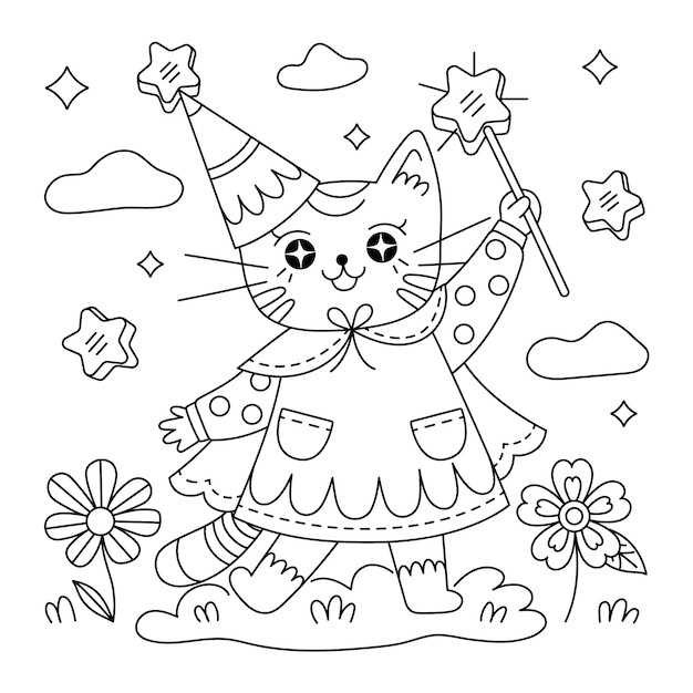 Vector hand drawn kawaii illustration