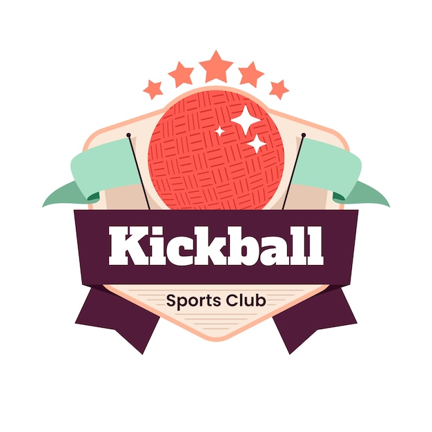 Hand drawn kickball logo design