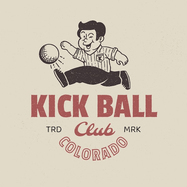 Vector hand drawn kickball logo