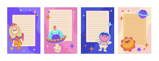 hand drawn kids cards template
