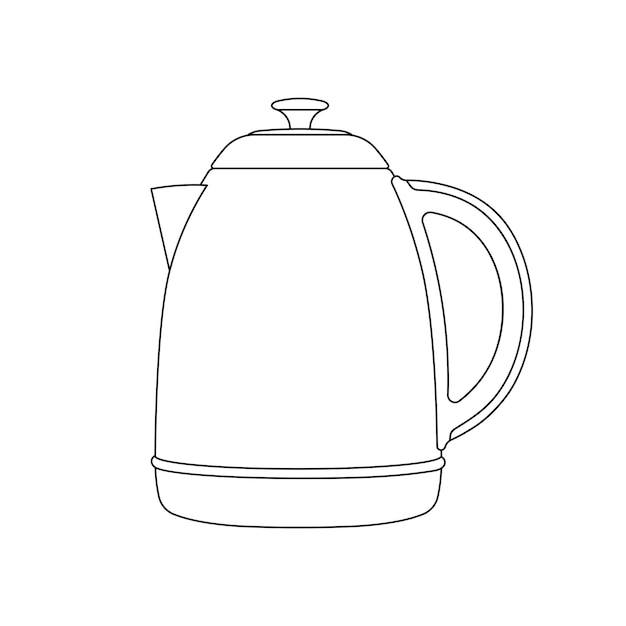 Vector hand drawn kids drawing cartoon vector illustration electric kettle icon isolated on white