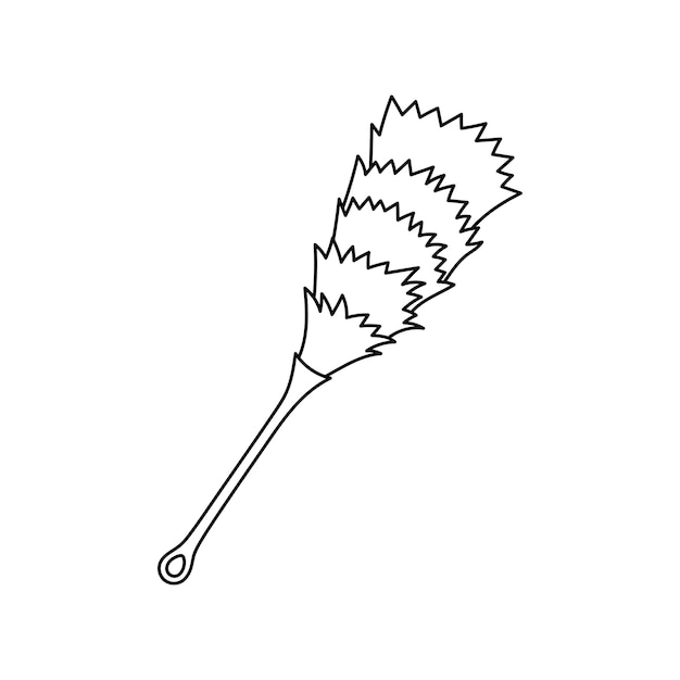 Hand drawn Kids drawing Cartoon Vector illustration feather duster Isolated on White Background