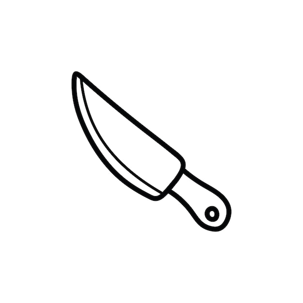 Hand drawn Kids drawing Cartoon Vector illustration knife icon Isolated on White Background