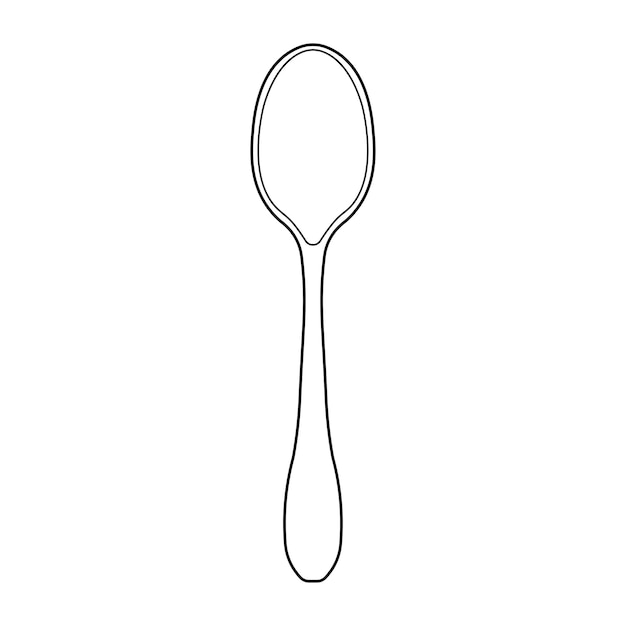 Hand drawn Kids drawing Cartoon Vector illustration table spoon Isolated in doodle style