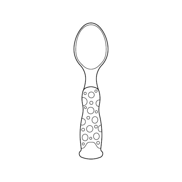 Hand drawn Kids drawing Cartoon Vector illustration toddler spoon Isolated in doodle style