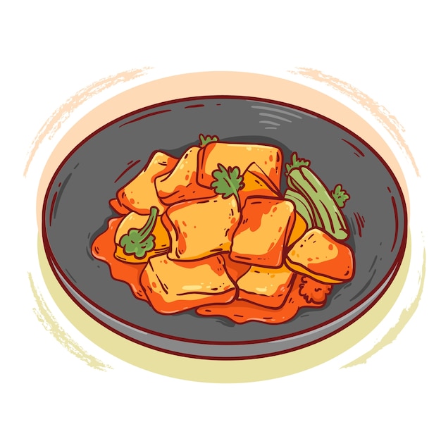 Vector hand drawn kimchi illustration