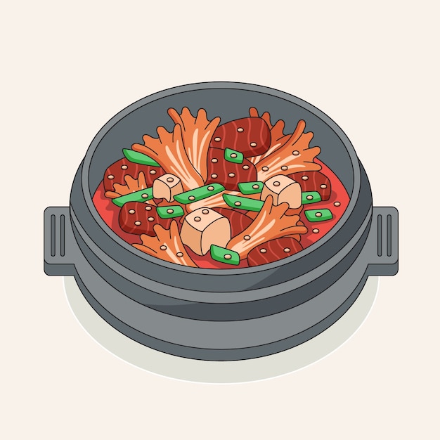 hand drawn kimchi illustration