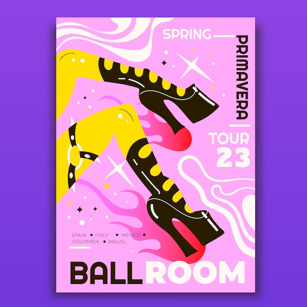 Vector hand drawn kitschy poster  design