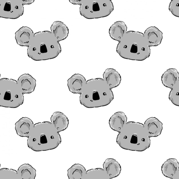 Hand drawn koala pattern