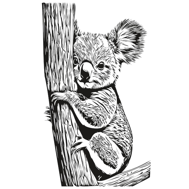 Hand drawn Koala on a white background koala bear