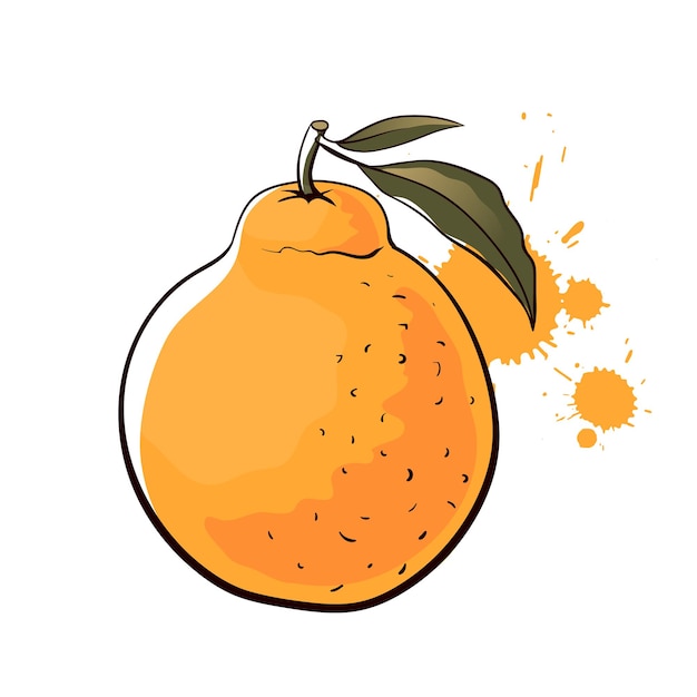 Hand drawn korean Harnabong orange