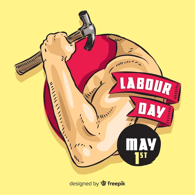 Hand drawn labor day background