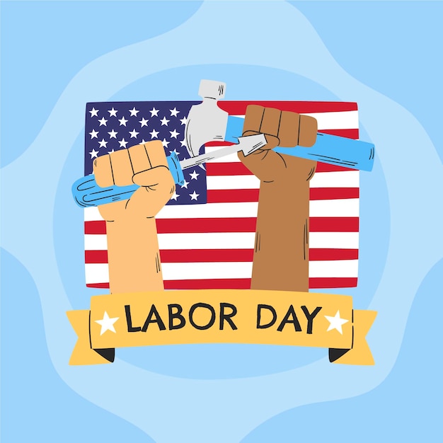 Vector hand drawn labor day background