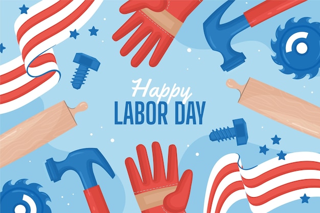 Hand drawn labor day background