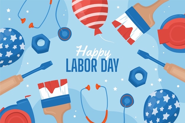 Vector hand drawn labor day background