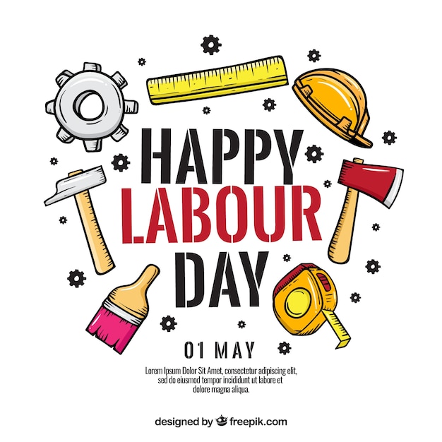 Hand drawn labour day background