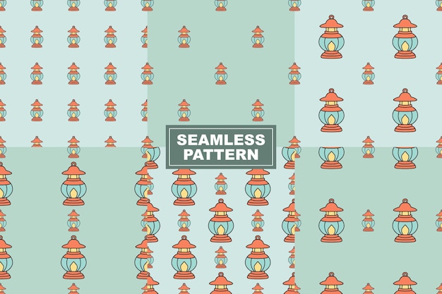 hand drawn lantern pattern seamless background collection