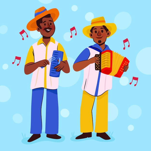 Vector hand drawn latin music band illustration