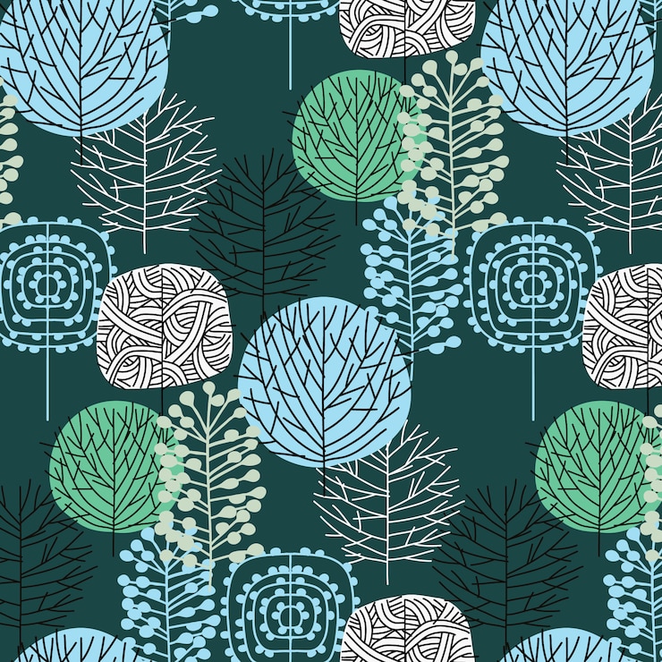 Hand drawn leaf pattern background