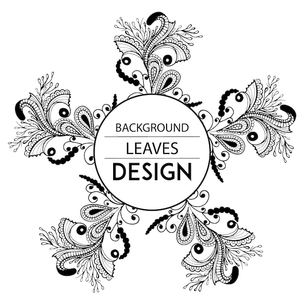 Vector hand drawn leaves design