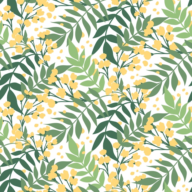 Hand drawn leaves pattern