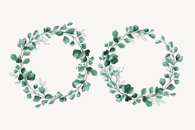 Vector hand drawn leaves wreath background design