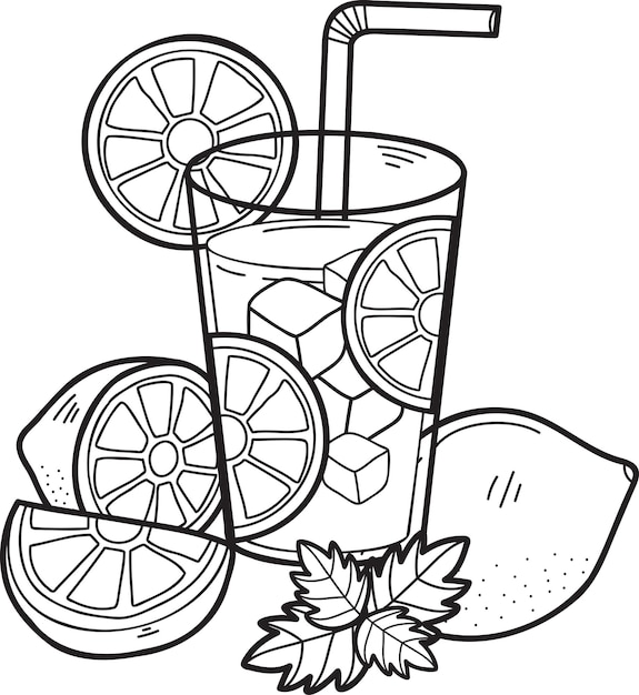 Hand Drawn lemon juice illustration