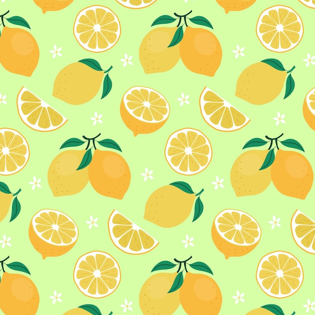 Hand drawn lemons pattern